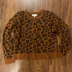 pink rose leopard sweater :: anthropologie
